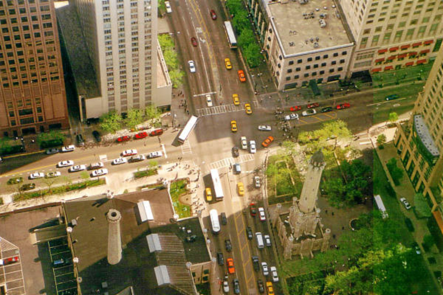 Der Water Tower, vom Cafe des Hancock aus.