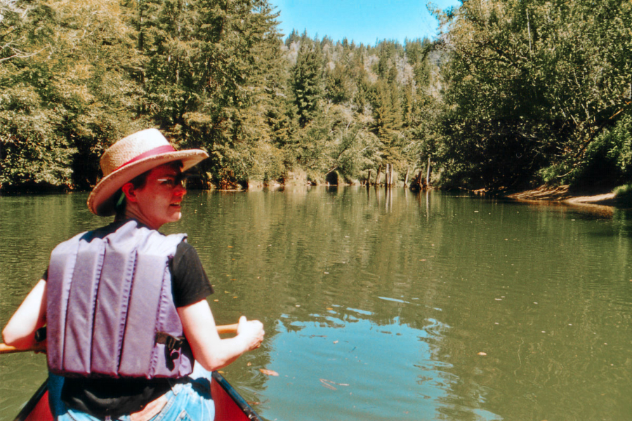 Mendocino State Park: Kanutour auf dem Big River.