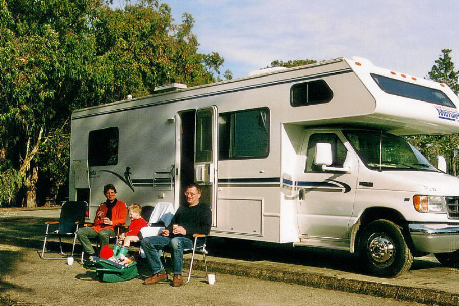 Unser 22-Fuß-Wohnmobil, hier im Natural Bridges State Park.