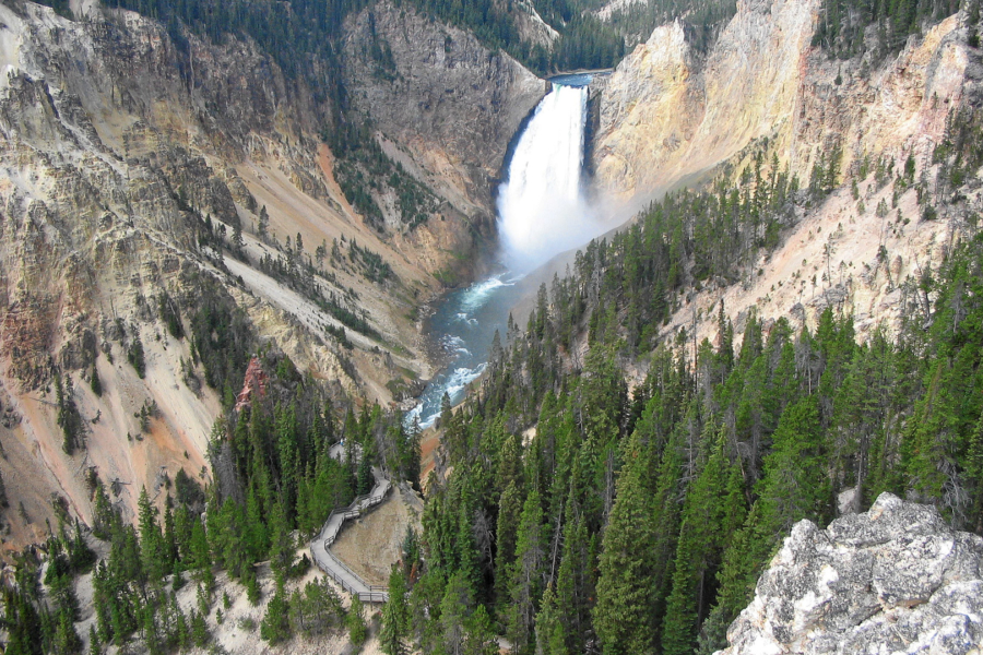 Yellowstone: Lower Falls of the Yellowstone.