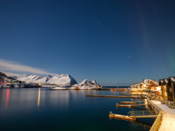 22.2.2024 - Hamn i Senja, erste Anzeichen von Nordlichtern