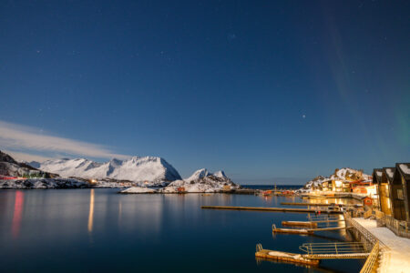 22.2.2024 - Hamn i Senja, erste Anzeichen von Nordlichtern