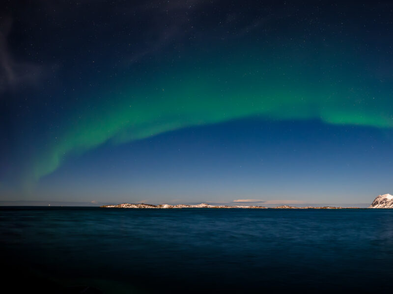 22.2.2024 - Hamn i Senja, Nordlichter (Panorama aus 4 Bildern)